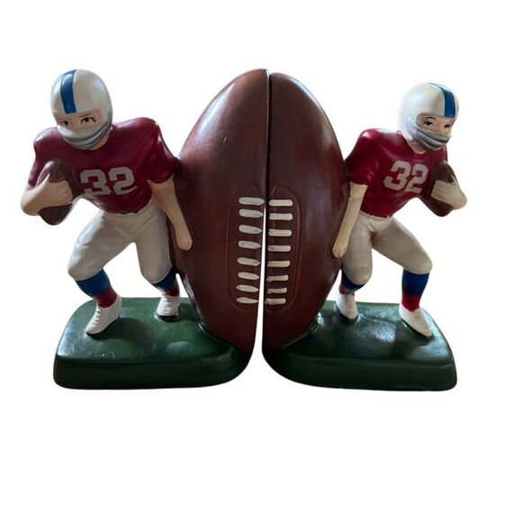 Vintage Sears Roebuck Ceramic Football Player Bookends 1977 Japan - Picture 1 of 9